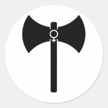 Black Labrys Round Stickers