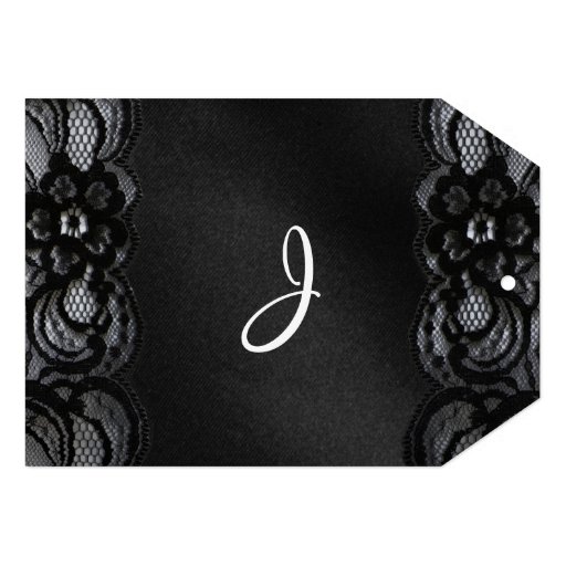 Black Lace and Satin Engagement Announcement Card