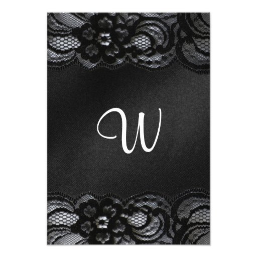Black Lace and Satin Sweet 16 Celebration Party Personalized Announcement