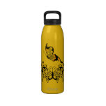 Black Lace Butterflies  Liberty Bottle Water Bottles