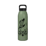 Black Lace Butterflies  Liberty Bottle Water Bottle