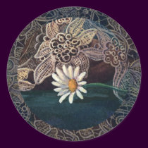 BLACK LACE & DAISY by SHARON SHARPE stickers