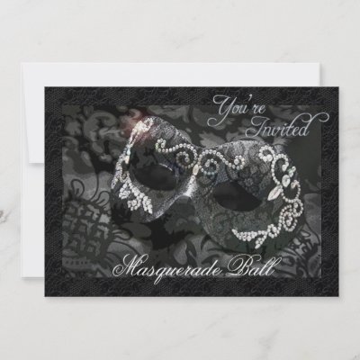 Masquerade Invitations on Black Lace Mask Jeweled Masquerade Ball Invitation By Theholidayedge