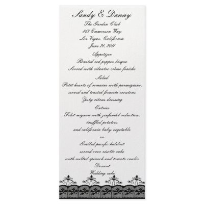 Black Lace Menu Card Rack Cards by atteestude