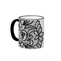 Black Lace Mug by violetadabija Black Lace Mug