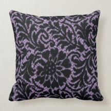 Black lace on mauve pillows