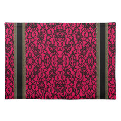 Black Lace on Red Elegant Home Collection Placemat