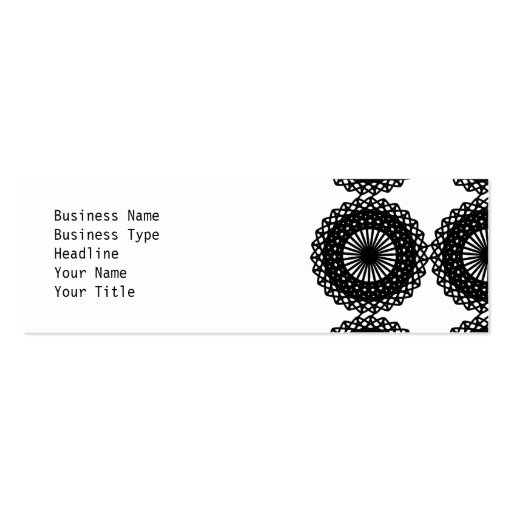 Black Lace Pattern Design. Custom Business Card Template