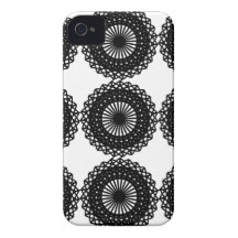 Black Lace Pattern Design. Custom Case-Mate iPhone 4 Case