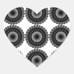 Black Lace Pattern Design. Custom Heart Stickers