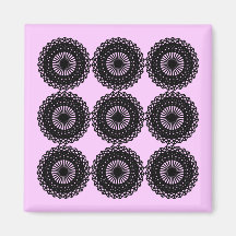 Black Lace Pattern Design. Custom Refrigerator Magnets