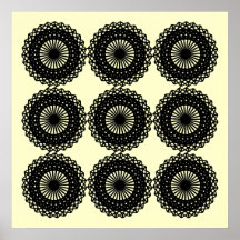 Black Lace Pattern Design. Custom Poster