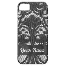 Black lace personalized iPhone 5 case