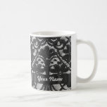 Black lace personalized mugs