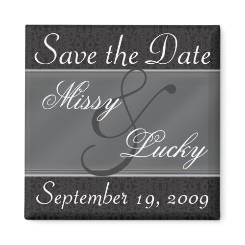 Black Lace Save the Date Magnet magnet
