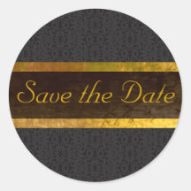 Black Lace Save the Date Sticker/Seal