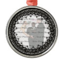 Black Lace Silver Round Ornament