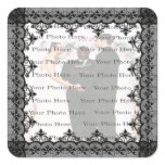 Black Lace Square Photo Stickers