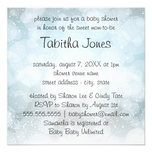 Black Lace Umbrella Blue Baby Sprinkle Baby Shower Personalized Announcements