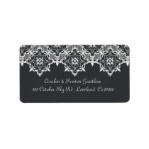 Black Lace Wedding Address Label