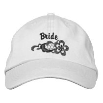 Black Lace Wedding - Bride Hat embroidered hats