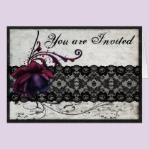 Black Lace Wedding Invitation cards