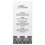 Black Lace Wedding Menu Rack Card Template