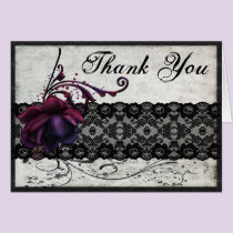 Black Lace Wedding Thank You cards