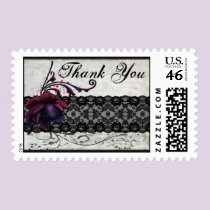 Black Lace Wedding Thank You stamps