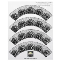 Black Lacy Cupcake Wrapper Letterhead Template