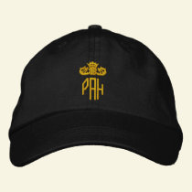 Black Ladies Cap with Monogram embroidered hats