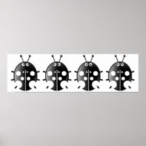 Black Ladybugs Print
