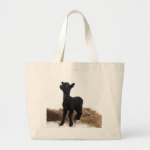 black lamb canvas bag