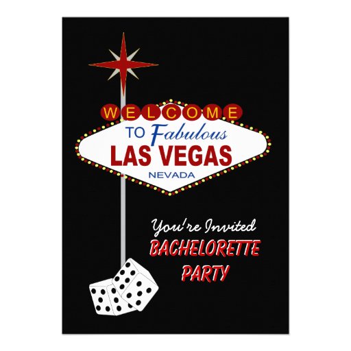 Black Las Vegas Bachelorette Party Invitation (front side)