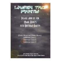 Black Laser Tag Party Invite invitations