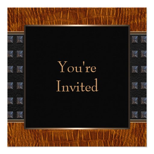 Black Leather All Occasion Invitation Template
