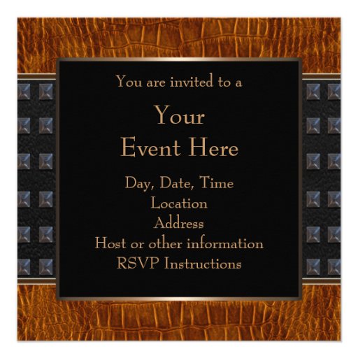 Black Leather All Occasion Invitation Template