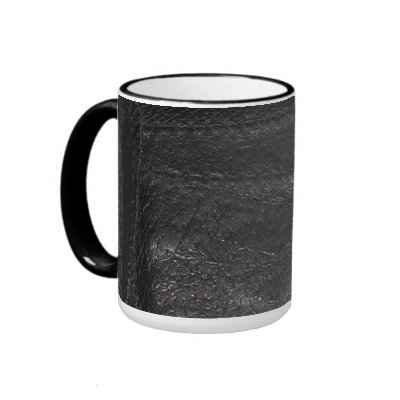 Black Leather Look Texture Mug by HANDPRINTS