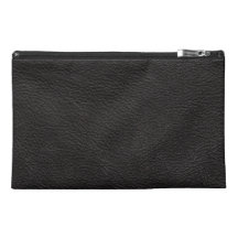 Black Leather Print Texture Pattern Travel Accessory Bag