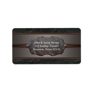 Black Leather Rugged Western Grunge Address Labels label