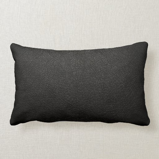 Black Leather Texture Background Lumbar Pillow Zazzle