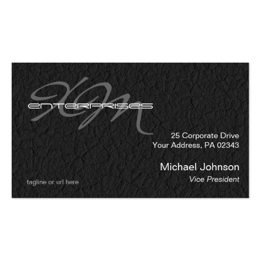 Black Leather Textured Business Card Template (back side)