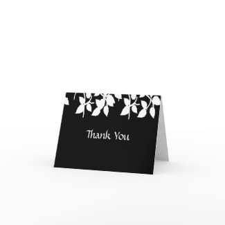 Black Leaves Thank You card