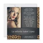 Black Leopard Photo Quinceanera Invitations