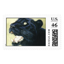 "Black Leopard" postage by paintonmypaws "Black Leopard" postage