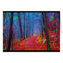 Black Light Forest Oil Painting Greeting Cards