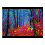 Black Light Forest Oil Painting Postcards