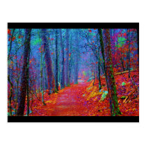 Black Light Forest Oil Painting postcards