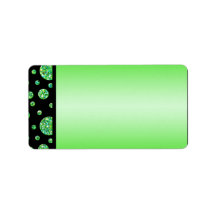 Black, Lime Glittery Dots Address Label Blank