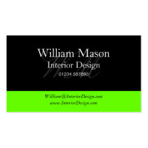 Black & Lime Green Professional Business Card